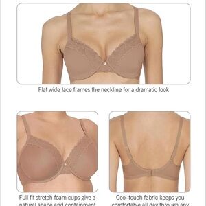Natori Lace-Trim Molded Bra — in Nude 34DD